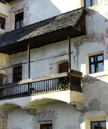Ein Balkon von Schloss Velthurns
